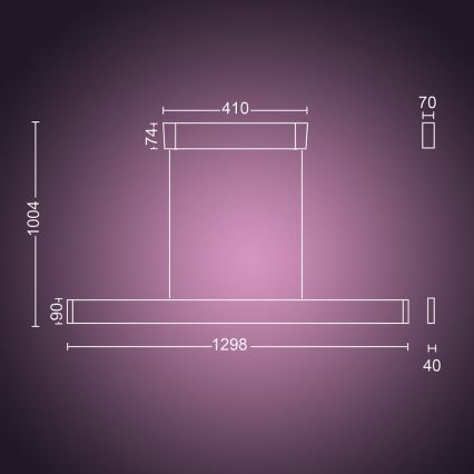 Philips – LED-kattokruunu on a String Hue ENSIS White And Colour Ambiance 2×LED/39W/230V