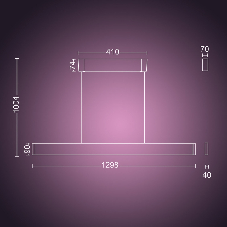 Philips – LED-kattokruunu on a String Hue ENSIS White And Colour Ambiance 2×LED/39W/230V