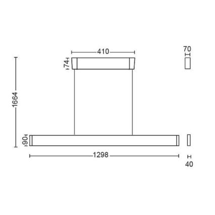 Philips – LED-kattokruunu on a String Hue ENSIS White And Colour Ambiance 2×LED/39W/230V