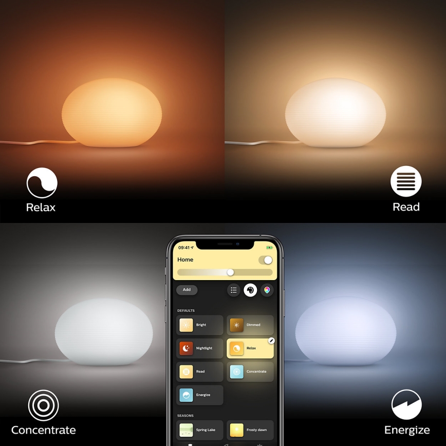 Philips - LED RGB Himmennettävä pöytälamppu Hue FLOURISH Valkoinen ja väri Ambience 1xE27/9,5W/230V