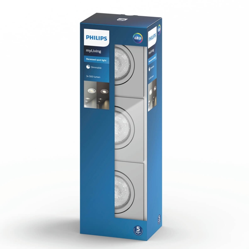 Philips 50123/87/P0 - SETTI 3x Himmennettävä riippuva LED-kattovalaisin CASEMENT LED/4,5W/230V