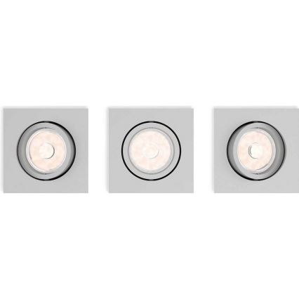 Philips 50193/87/PN - SETTI 3x Upotettu valo ENNEPER 1xGU10/5,5W/230V