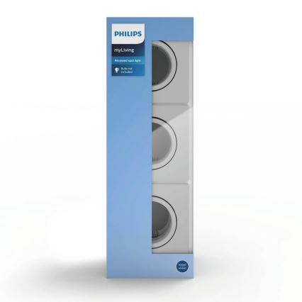 Philips 50193/87/PN - SETTI 3x Upotettu valo ENNEPER 1xGU10/5,5W/230V