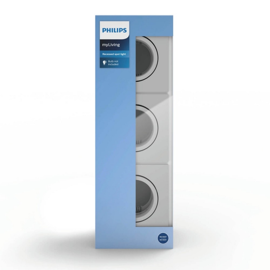 Philips 50193/87/PN - SETTI 3x Upotettu valo ENNEPER 1xGU10/5,5W/230V