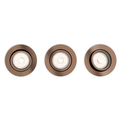 Philips 50393/05/PN - SETTI 3x Upotettu valo DONEGAL 1xGU10/5,5W/230V