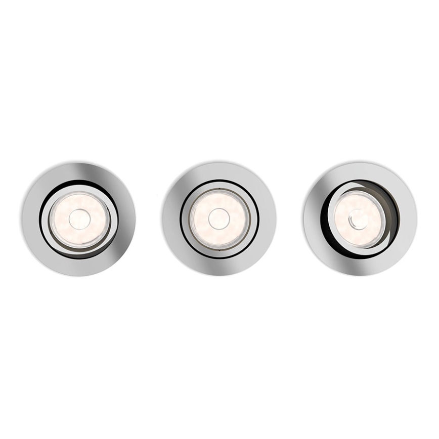 Philips - SETTI 3x Upotettava valo 1xGU10/5,5W/230V kiiltävä kromi