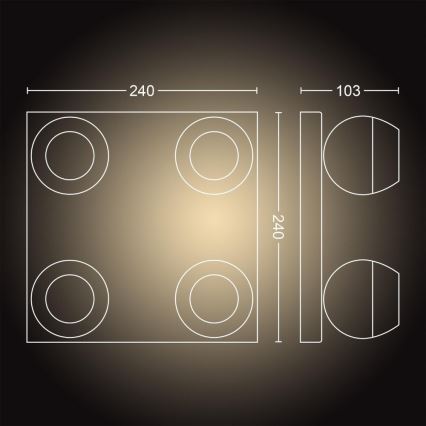 Philips - Himmennettävä LED-kohdevalo Hue BUCKRAM 4xGU10/5W/230V