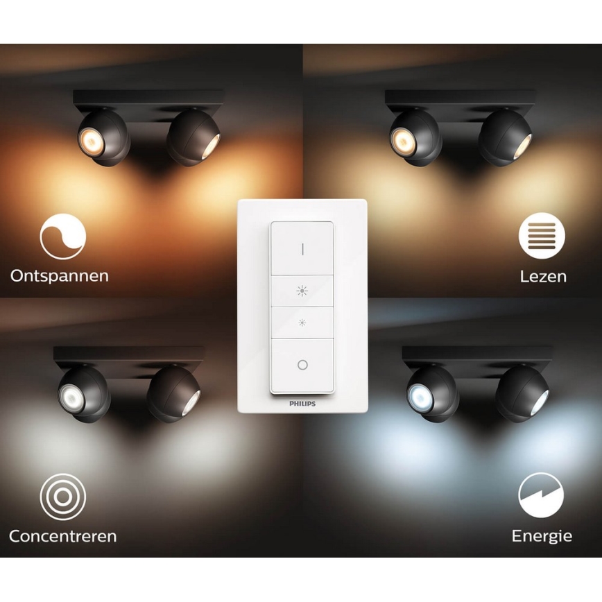 Philips - LED himmennettävä Hue BUCKRAM 4xGU10/5W/230V kohdevalaisin + kaukosäädin
