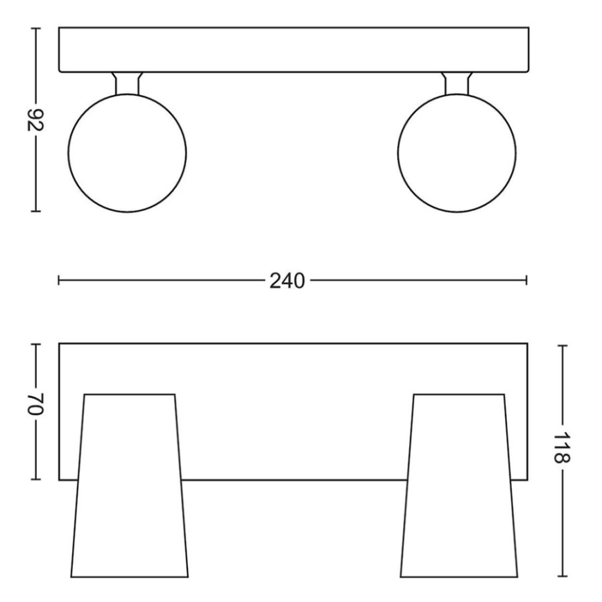 Philips - kohdevalaisin 2xGU10/5,5W/230V