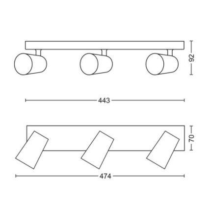 Philips - LED-kohdevalaisin 3xGU10/5,5W/230V