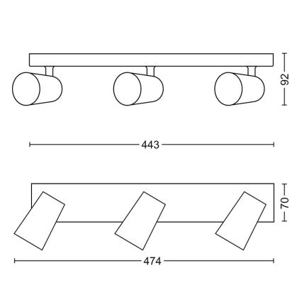Philips - Kohdevalo 3xGU10/5,5W/230V