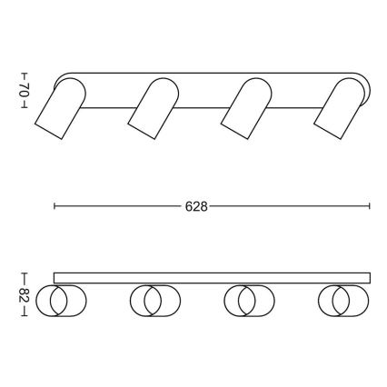 Philips - Kohdevalo 4xGU10/5,5W/230V