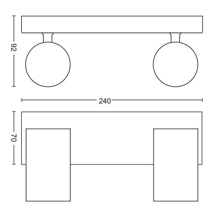 Philips - Kohdevalo 2xGU10/5,5W/230V