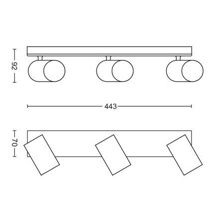 Philips - Kohdevalo 3xGU10/5,5W/230V
