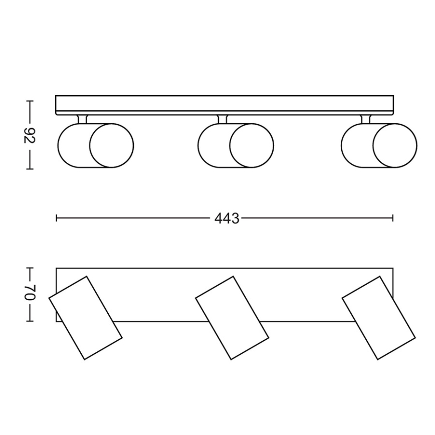 Philips - Kohdevalo 3xGU10/5,5W/230V