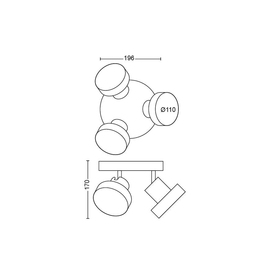 Philips 50603/30/P0 - Himmennettävä LED-kohdevalo BUKKO 3xLED/4,3W/230V