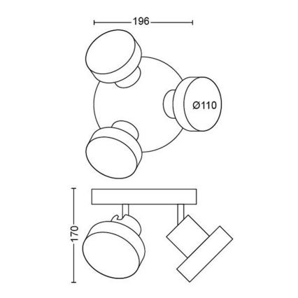 Philips - LED-kohdevalaisin 3xLED/4,5W/230V