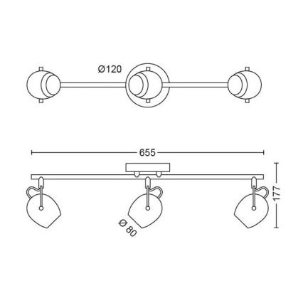 Philips 50613/31/P0 - LED-kohdevalaisin RIVANO 3xLED/4,3W/230V