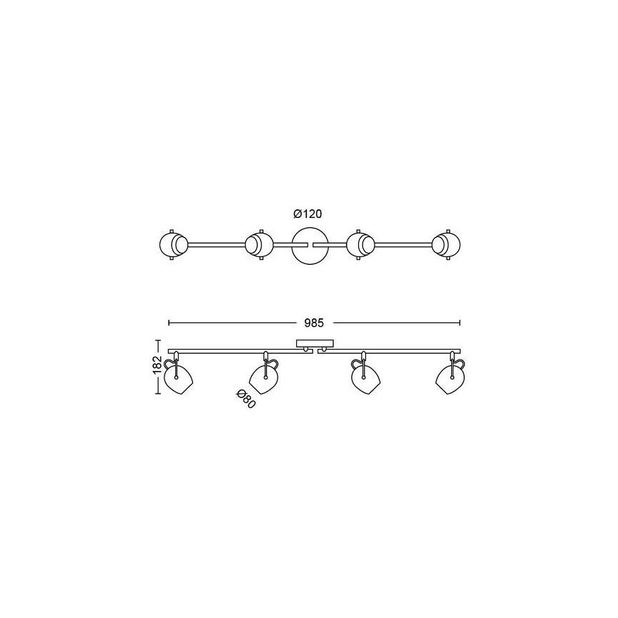 Philips 50614/30/P0 - LED-kohdevalaisin RIVANO 4xLED/4,3W/230V