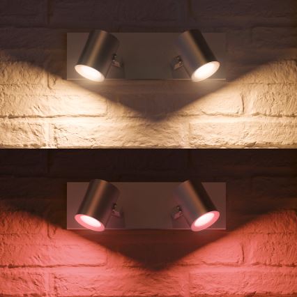 Philips - LED RGBW Himmennettävä kohdevalo Hue ARGENA 2xGU10/5,7W/230V