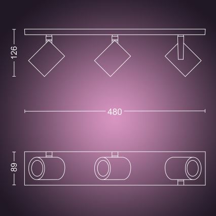 Philips - LED RGBW Himmennettävä kohdevalo Hue ARGENA 3xGU10/5,7W/230V