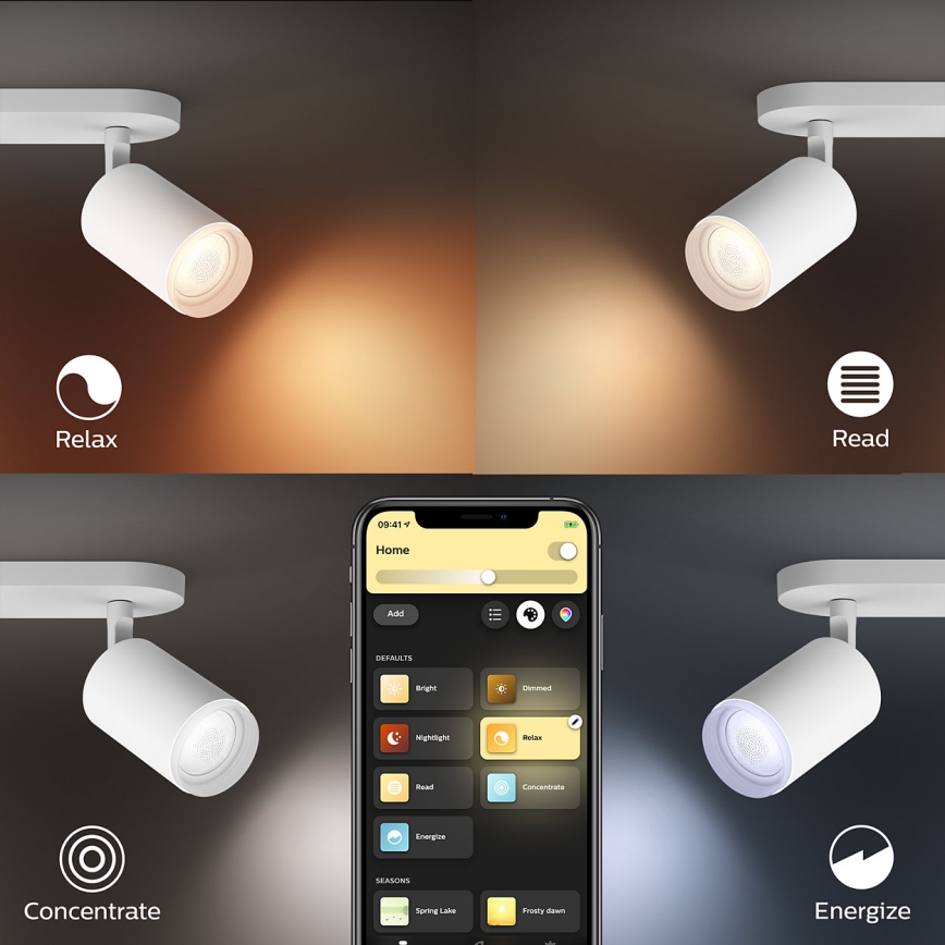 Philips - LED RGBW Himmennettävä kohdevalo Hue FUGATO 2xGU10/5,7W/230V