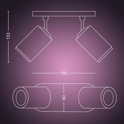 Philips - LED RGBW Himmennettävä kohdevalo Hue FUGATO 2xGU10/5,7W/230V
