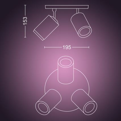 Philips - LED RGBW Himmennettävä kohdevalo Hue FUGATO 3xGU10/5,7W/230V