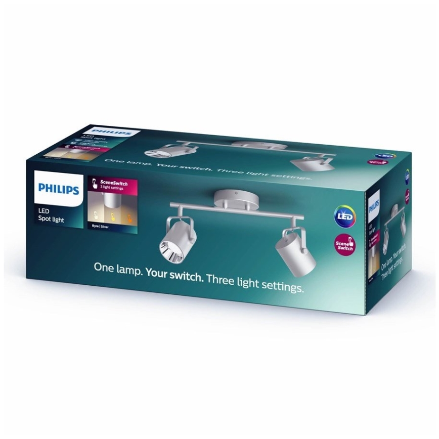 Philips 50662/14/P0 - LED-kohdevalaisin BYRE 2xLED/4,3W/230V 2200/2500/2700K