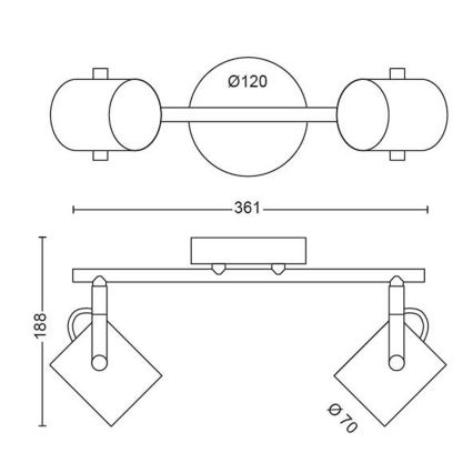 Philips 50662/14/P0 - LED-kohdevalaisin BYRE 2xLED/4,3W/230V 2200/2500/2700K