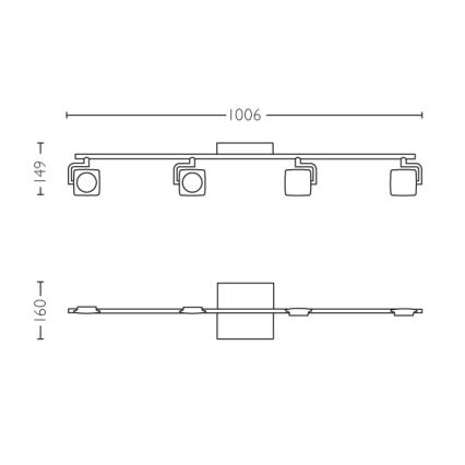 Philips 53194/48/P0 - LED-kohdevalaisin MILLENNIUM 4xLED/4,5W/230V