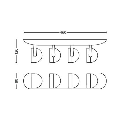 Philips 53234/30/16 - LED-kohdevalaisin MYLIVING DYNA 4xLED/3W/230V