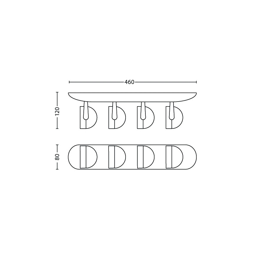 Philips 53234/30/16 - LED-kohdevalaisin MYLIVING DYNA 4xLED/3W/230V
