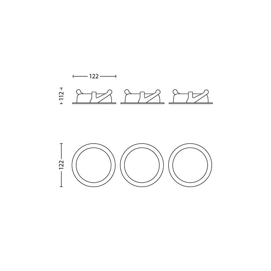 Philips - SETTI 3x LED Himmennettävä upotettava valo/4,5W/230V