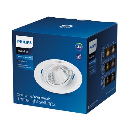 Philips - LED Himmennettävä upotettava valaisin SCENE SWITCH 1xLED/7W/230V 2700K