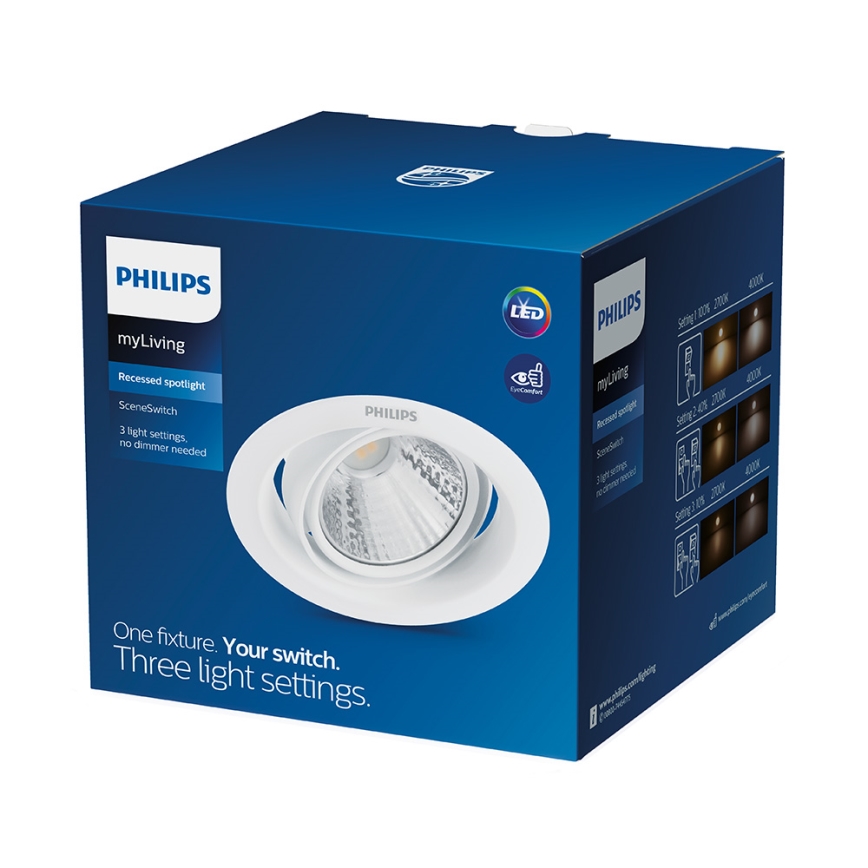 Philips - LED Himmennettävä upotettava valaisin SCENE SWITCH 1xLED/7W/230V 4000K
