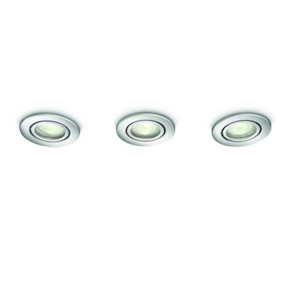 Philips - SETTI 3x Kylpyhuoneen upotettu valo 3xGU10/35W/230V IP23