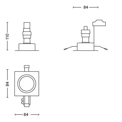 Philips - SETTI 3x Kylpyhuoneen upotettu valo 3xGU10/35W/230V IP23