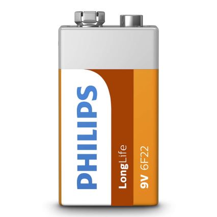 Philips 6F22L1B/10 - Sinkkikloridiakku 6F22 LONGLIFE 9V 150mAh
