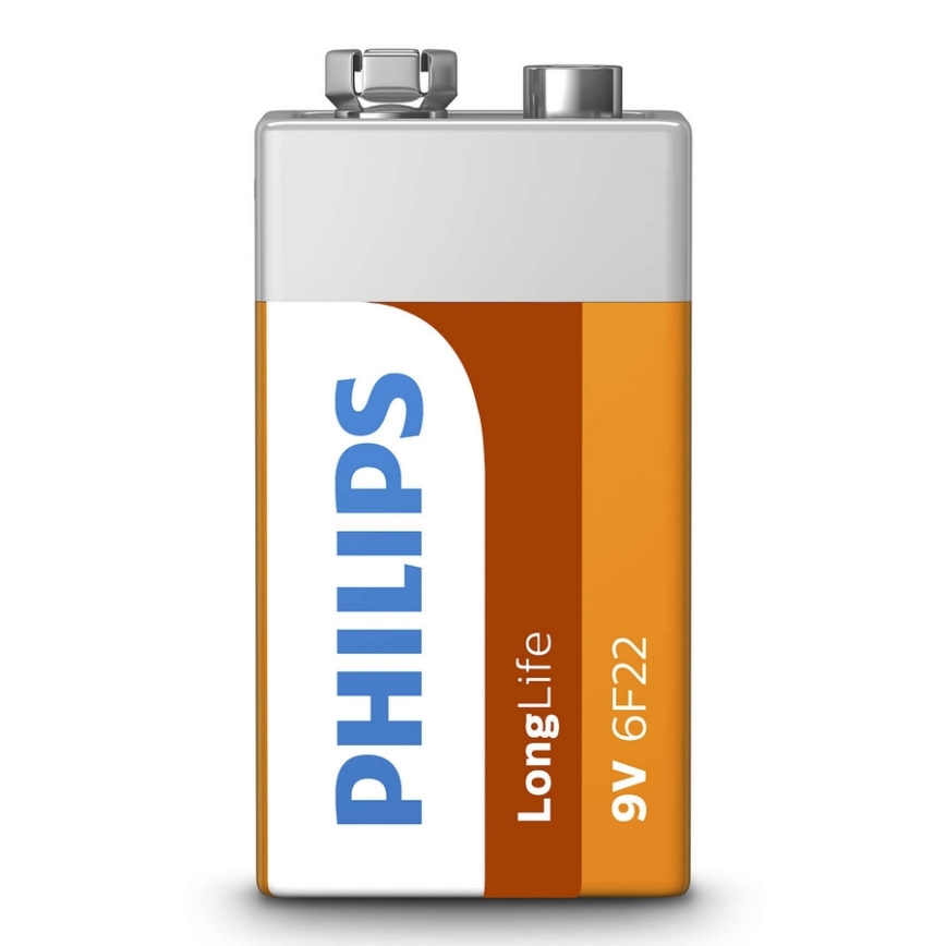 Philips 6F22L1B/10 - Sinkkikloridiakku 6F22 LONGLIFE 9V 150mAh