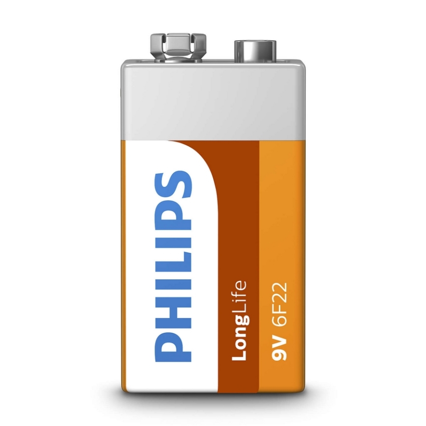 Philips 6F22L1F/10 - Sinkkikloridiakku 6F22 LONGLIFE 9V 150mAh