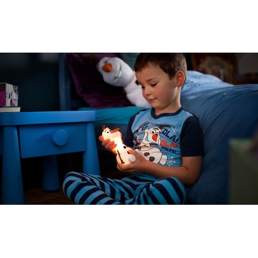 Philips 71768/08/16 - LED Lastenlamppu DISNEY FROZEN OLAF LED/0,3W/2xAAA lumiukko