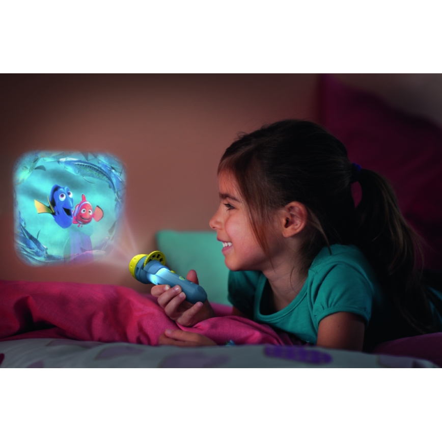 Philips 71788/90/16 - LED-taskulamppu ja -projektori lapsille DISNEY DORY LED/3xLR44