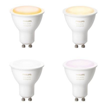Philips - himmennettevä LED-polttimo Hue WHITE AMBIANCE 1xGU10/5,5W 2200-6500K