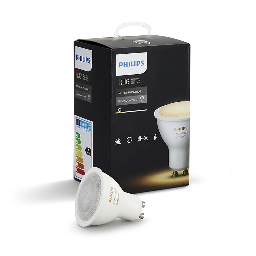 Philips - himmennettevä LED-polttimo Hue WHITE AMBIANCE 1xGU10/5,5W 2200-6500K