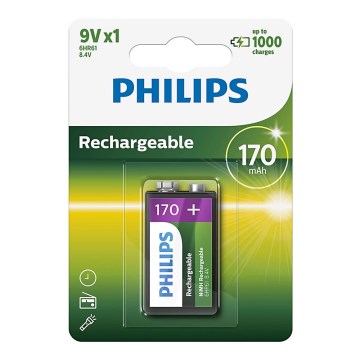 Philips 9VB1A17/10 - Uudelleenladattava akku MULTILIFE NiMH/9V/170 mAh