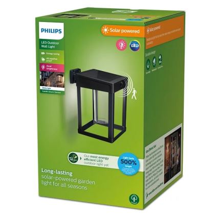 Philips - LED aurinkokennoseinävalaisin liiketunnistimella ja hämäräkytkimellä CAMILL LED/1,4W/3,7V 2000 mAh IP44