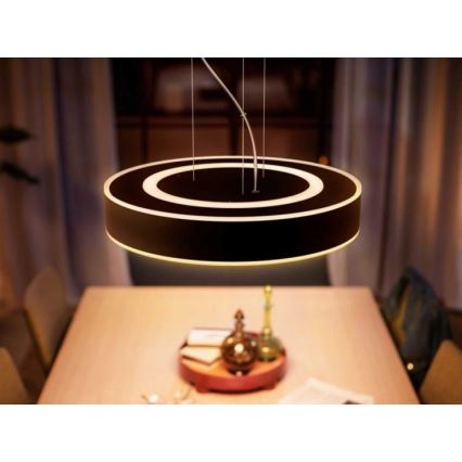Philips - Himmennettävä LED-kattokruunu johdossa Hue LED/33,5W/230V 2200-6500K musta + kauko-ohjaus