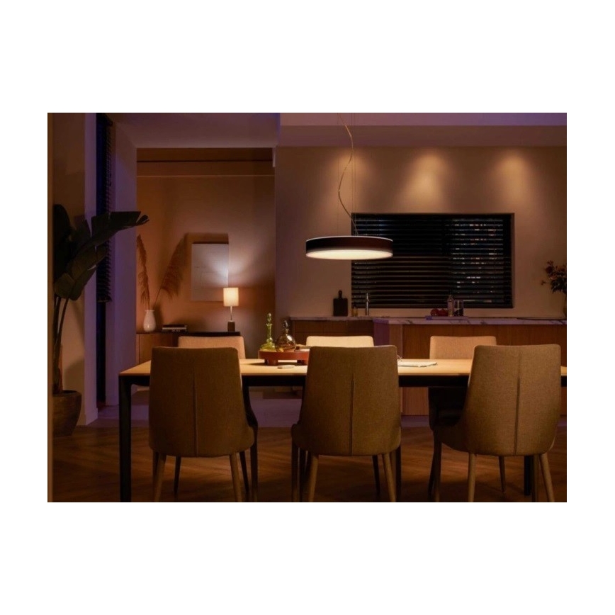 Philips - Himmennettävä LED-kattokruunu johdossa Hue LED/33,5W/230V 2200-6500K musta + kauko-ohjaus