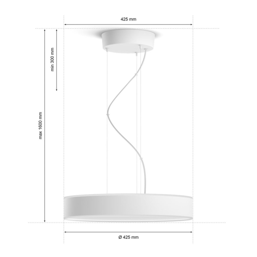 Philips - Himmennettävä LED-kattokruunu johdossa Hue LED/33,5W/230V 2200-6500K valkoinen + kauko-ohjaus
